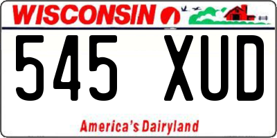 WI license plate 545XUD