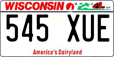 WI license plate 545XUE