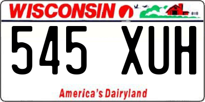 WI license plate 545XUH