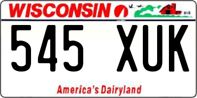 WI license plate 545XUK