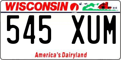 WI license plate 545XUM