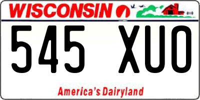 WI license plate 545XUO