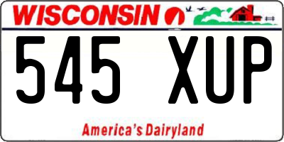 WI license plate 545XUP