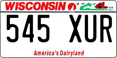 WI license plate 545XUR