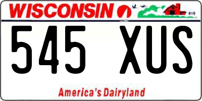 WI license plate 545XUS