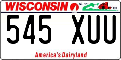 WI license plate 545XUU