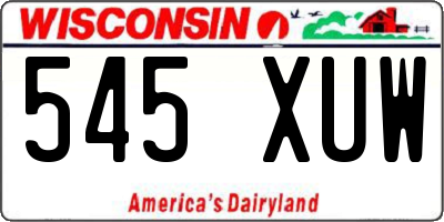WI license plate 545XUW