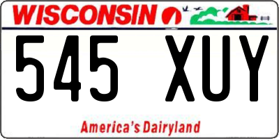WI license plate 545XUY