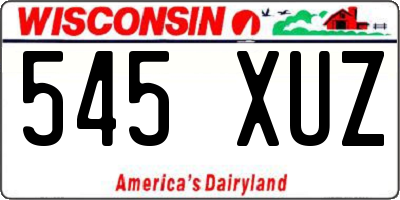 WI license plate 545XUZ
