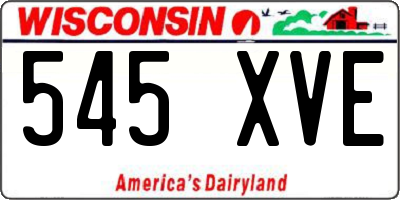 WI license plate 545XVE