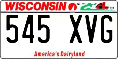 WI license plate 545XVG