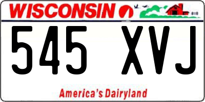 WI license plate 545XVJ