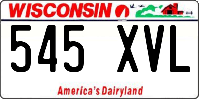 WI license plate 545XVL