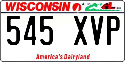 WI license plate 545XVP