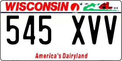 WI license plate 545XVV