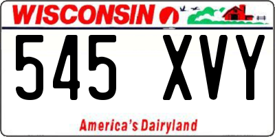 WI license plate 545XVY