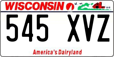 WI license plate 545XVZ