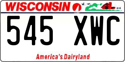 WI license plate 545XWC