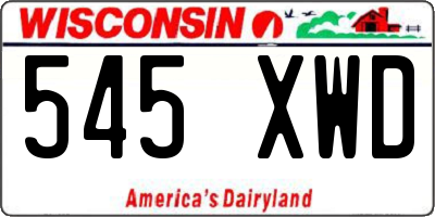 WI license plate 545XWD