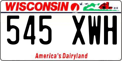 WI license plate 545XWH