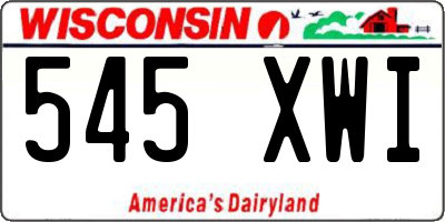 WI license plate 545XWI