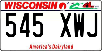 WI license plate 545XWJ