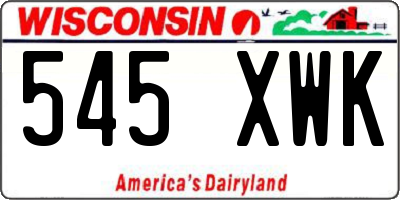 WI license plate 545XWK