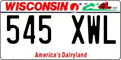 WI license plate 545XWL