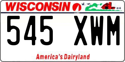 WI license plate 545XWM