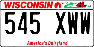 WI license plate 545XWW