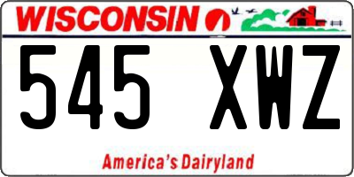 WI license plate 545XWZ
