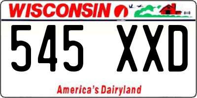 WI license plate 545XXD