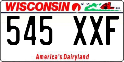 WI license plate 545XXF