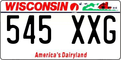 WI license plate 545XXG