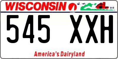 WI license plate 545XXH