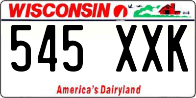 WI license plate 545XXK