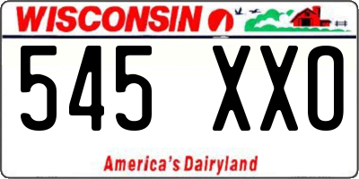 WI license plate 545XXO