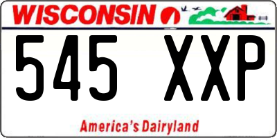 WI license plate 545XXP