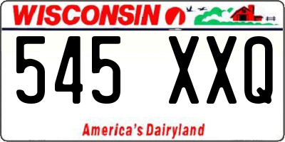 WI license plate 545XXQ