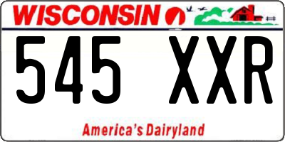 WI license plate 545XXR