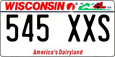 WI license plate 545XXS