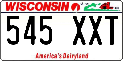 WI license plate 545XXT