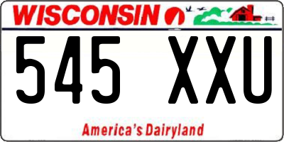 WI license plate 545XXU