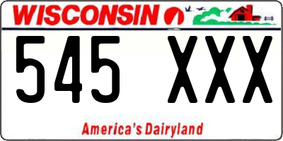 WI license plate 545XXX