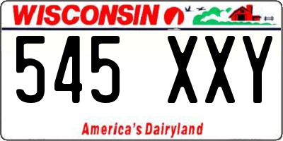 WI license plate 545XXY