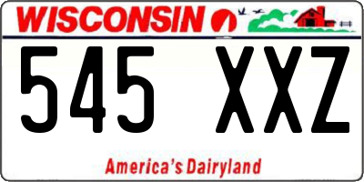 WI license plate 545XXZ