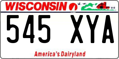 WI license plate 545XYA