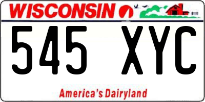 WI license plate 545XYC