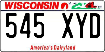 WI license plate 545XYD