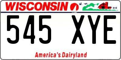 WI license plate 545XYE